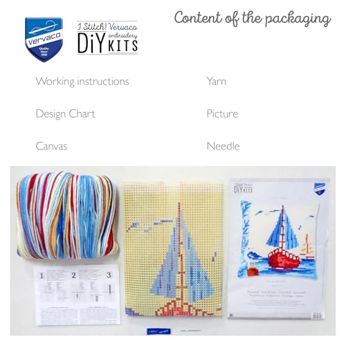 Image of Vervaco Sailboat with Seagulls Needlepoint Kit