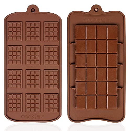 MoldBerry Silicone 12 Cavity Mini Choc Bar and 24 Cavity Chocolate Bar Flexible Silicone Mold Chocolate Cake Mould Pack of 1 (Random Colour)