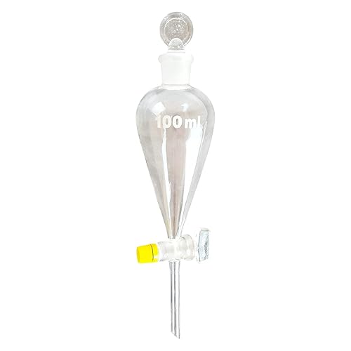 Embudo de vidrio separador SFGS100 con llave de paso de cristal, 3.4 fl oz