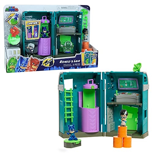 PJ Masks JP JPL95705 Flair Night Time Micros Romeo's Lair Playset, Multicolor
