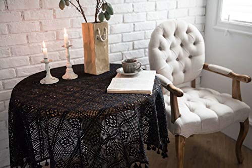 Handmade Vintage Diamond Tassel Lace Tablecloth Kitchen Tablecloths For Rectangle Tables Size 55X55 For Party Banquet Dining Wedding Decorations #TOP3