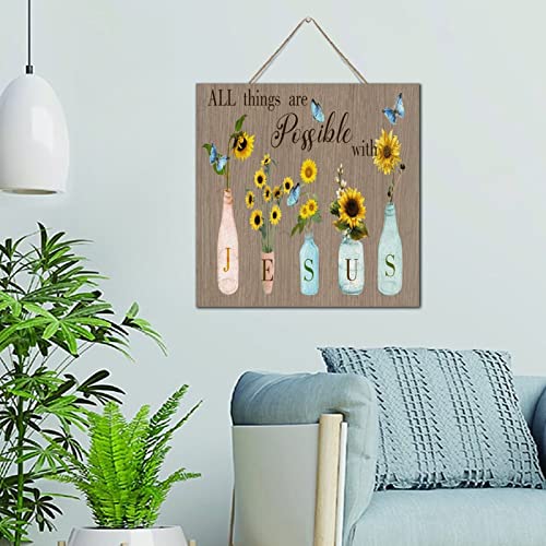 Plaque murale décorative en bois Jésus : décoration maison chrétienne 30x30 cm