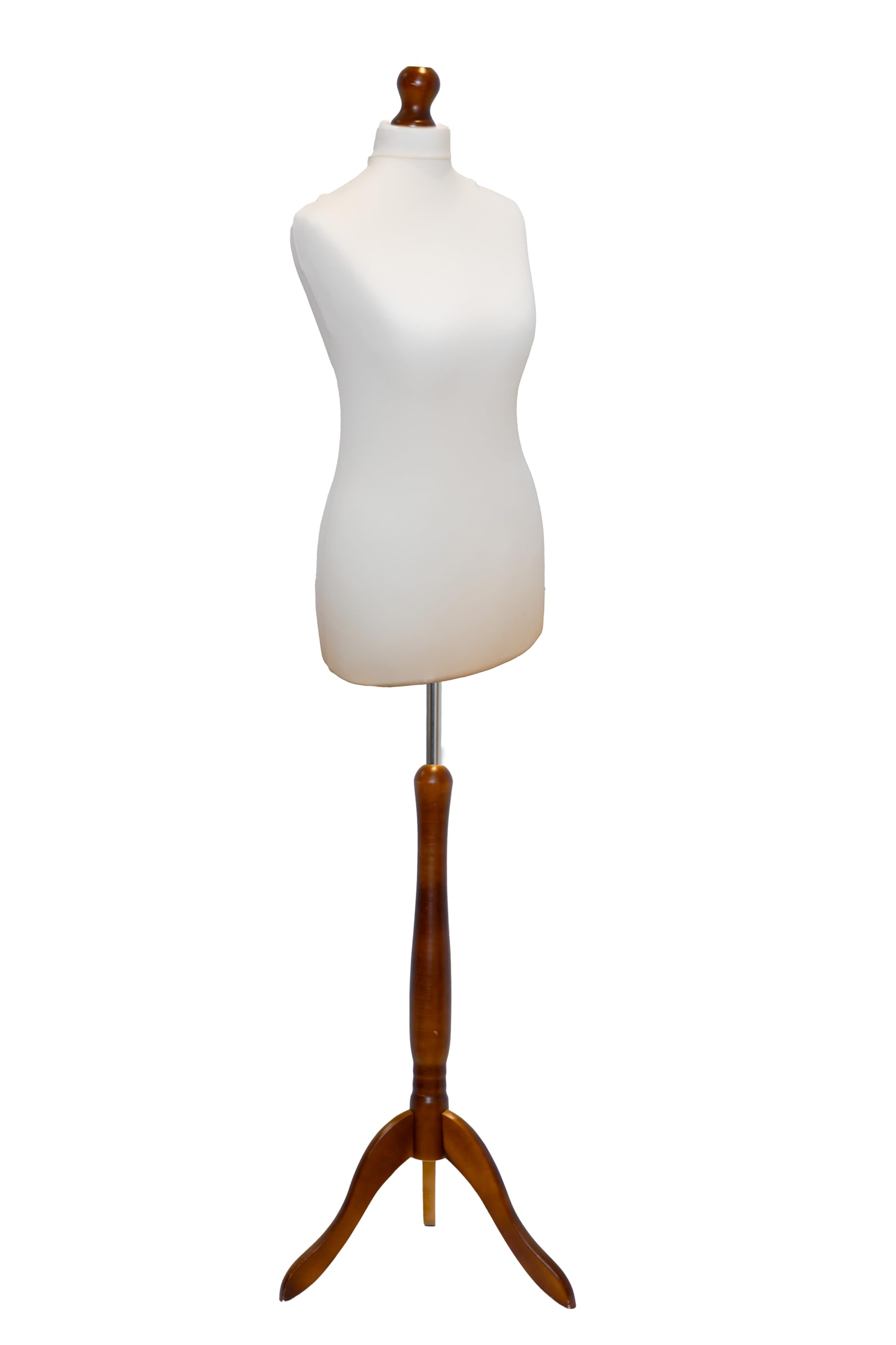 Size 6/8 Tailors Dummy Female Cream With Darkwood Tripod Dressmakers Fashion Students Mannequin Display Bust