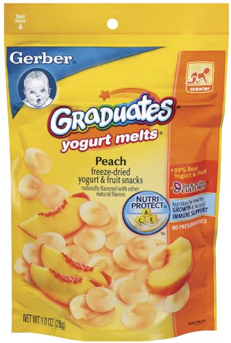 Gerber Graduates Yogurt Melts, Peach, 1-Ounce Pouches (Pack of 8)
