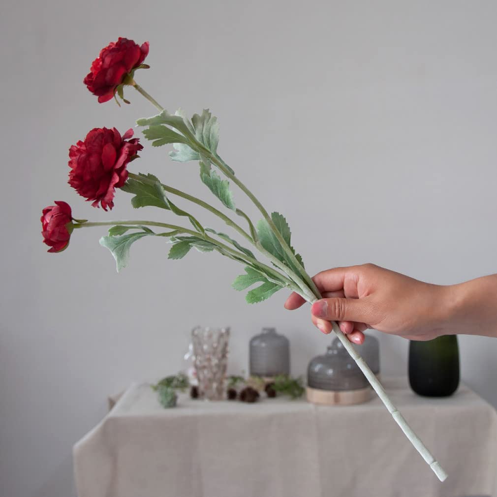 Equirider 3 Heads Peony branch Silk Artificial Flowers Bride Wedding Decoration Deco fleur artificielle Pink White