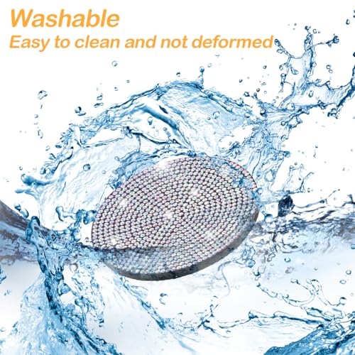 Image of Osilly Bling Car Cup Holder Coaster, 2 Pack Crystal Rhinestone Anti-Slip Insert Coasters, Universal 2.75 Inch Fashion Automotive Cup Mat, Car Interior Accessories Decor Gifts for Women (Multicolor)