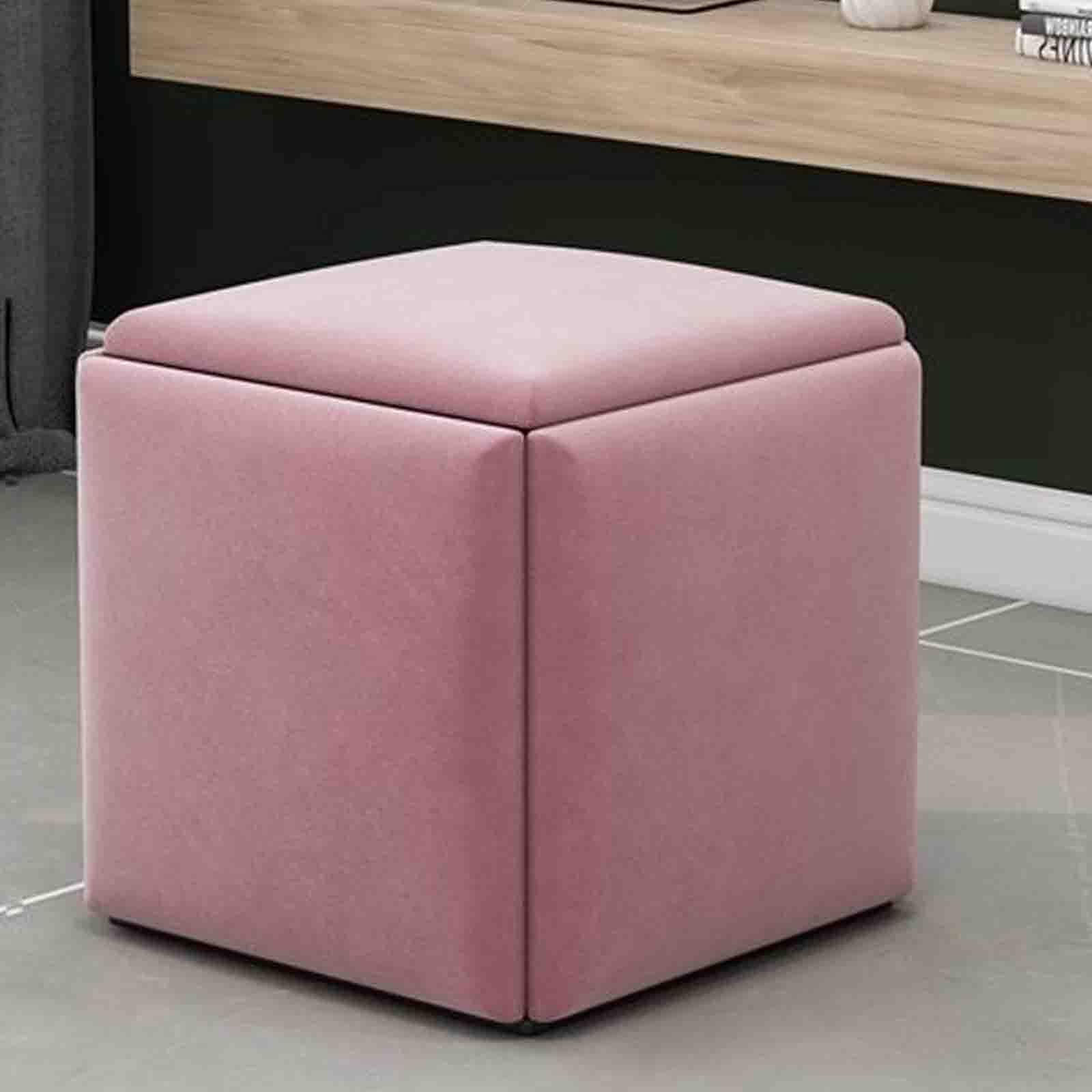 Tabourets chaise empilable 5 en 1 pour recevoir dans un salon rose