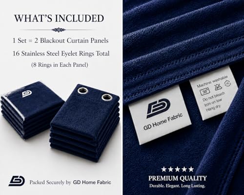 Image of Velvet Curtains | Heavy Soft Premium Velvet Drapes for Bedroom and Living Room | Semi Light Blocking, Thermal Insulated and Noise Reducing Door Panels | 7 Feet, Set of 2 (Navy Blue)