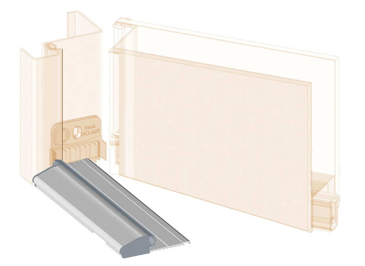 Generico Soglia Antipioggia Drenante Alluminio Pavimento x Porte e Infissi ULISSE cm 133 - Colore Principale: Argento Dimensione Disponibile: Lunghezza 133 cm