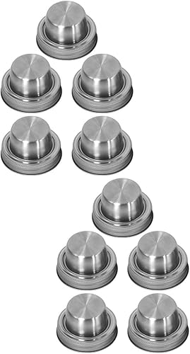 Miniatura 1 de UPKOCH Paquete de 10 tapas para tarros de acero inoxidable para coctelera para tarros de cóctel y sal y pimientos