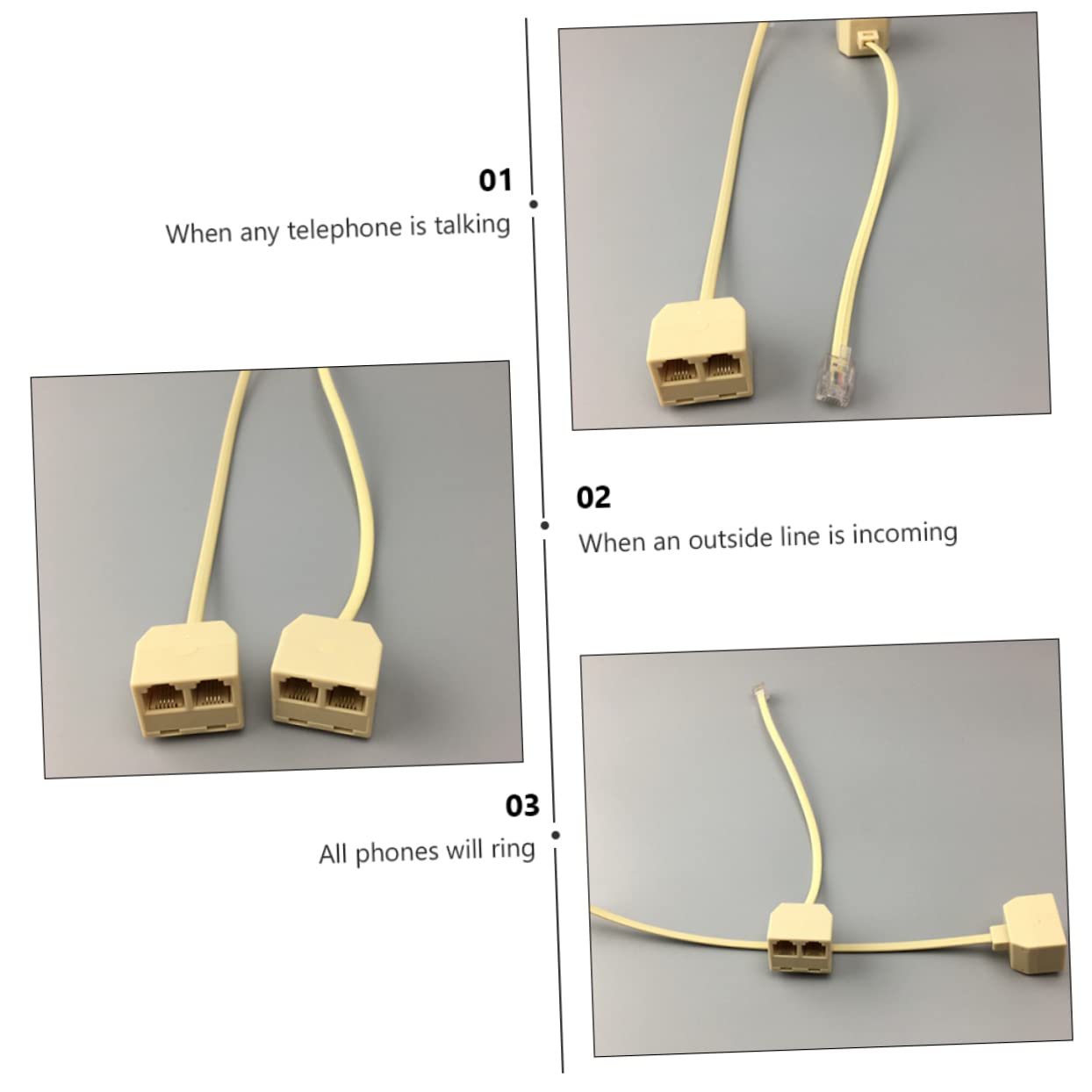 SWOOMEY 5pcs Male to Female Adapter Splitter for Landline Phones Connector for Fax Machines and Answering Machines Connection Sound Quality
