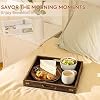 Bandeja para Servir con Asas, Bandeja Decorativa de Madera, Bandeja Grande Cuadrada | Bandeja de Madera de 12.75 Pulgadas para Sala, Bandeja Moderna para Mesa de Café | Bandeja para Velas, Bandeja para Otomana en Cama, Cocina, Baño, Desayuno 8