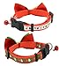Alemon 2 Pack Christmas Santa Snowman Holiday Xmas Collar for Cats Kitten with Bowtie, Adjustable 8"-14"