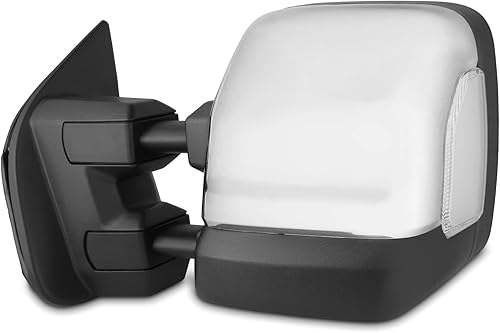 Miniatura 2 de AKKON - Se adapta a Titan Power 2017-2021 con calefacción, manual, plegable, extensible, espejo de remolque cromado con señal de giro LED + punto