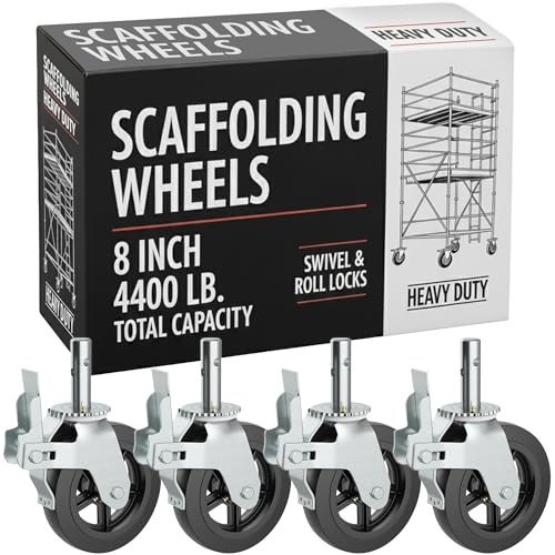 Houseables 8-Inch Scaffolding Wheels Set of 4