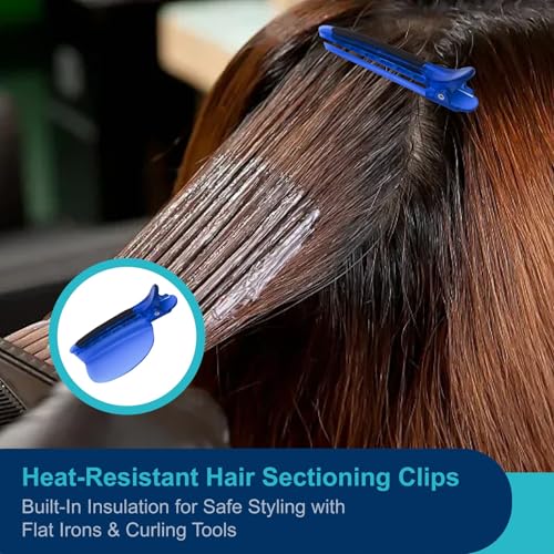 NIIIYTYB Sectioning Hair Clips Professional Separating Tool Set Heat Resistant Section Separator Clips for Thick Hair Styling Coloring Wig Extension and Highlighting Accessories Blue - Image 4
