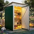Garvee 5x3 FT Outdoor Storage Shed, Tool Shed with Sloping Roof and Lockable Door, Compact Metal Tool Garden Shed for Garden, Backyard, Patio