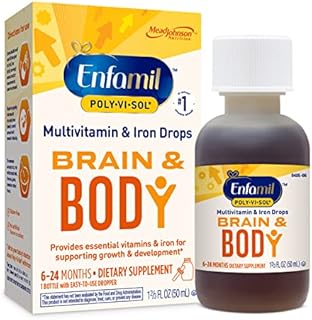 Enfamil Baby Vitamins Enfamil Poly-Vi-Sol 8 Multi-Vitamins & Iron Supplement Drops for Infants & Toddlers, Supports Growth & Development, 50 mL Dropper Bottle (Packaging May Vary)