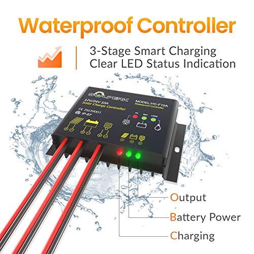 Solperk FD-EP-230201-1688 Solar Panel Kit 20W 12V, Solar Battery Trickle Charger Maintainer + Upgrade Controller + Adjustable Mount Bracket For Boat Car Rv Motorcycle Marine Automotive thumb #8