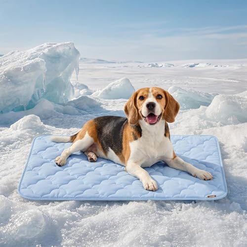 ZOMISIA 犬 ひんやりマット 89x56 cm ペット クールマット 犬猫用シーツ Q-MAX>0.5 接触冷感 夏用 熱中症 暑さ対策 滑り止め 持ち運び 洗える お手入れ簡単 ブルー