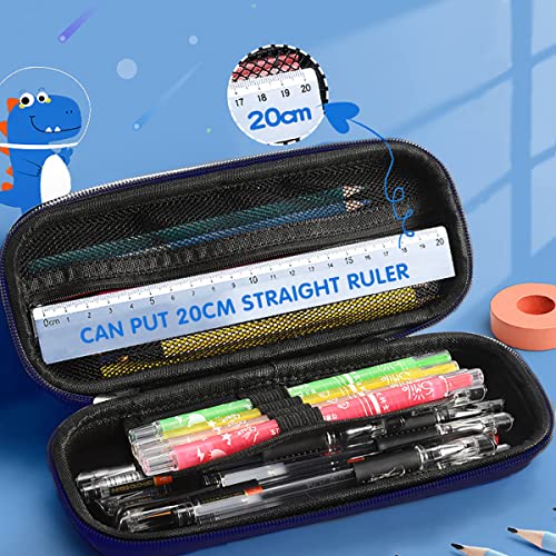 Image of 3D Astronaut Pencil Case for Kids Boys, Waterproof Pencil Box with Compartments Pen Pouch (Dark Blue)