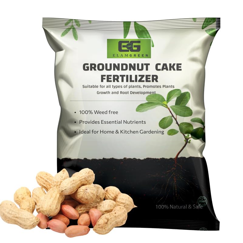 Elamgreen Premium Groundnut Cake Fertilizer for Plants | Organic Groundnut Cake Powder for Home Gardening, Rose Flower Booster | -Rich, Slow-Release Fertilizer 10kg