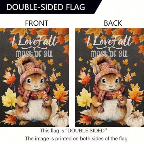 Zhudengxjl DZ05 Fall Rabbit Garden Flag 12X18 Vertical Double Sided For Outdoors thumb #5