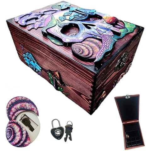 RIESKAS Skull and Nature Hidden Key Box Cover