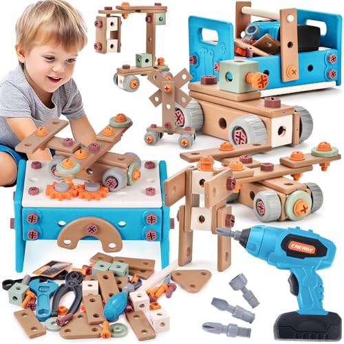 GAGAKU Akkuschrauber Kinder 120-teiliges Werkzeug Werkzeugset...