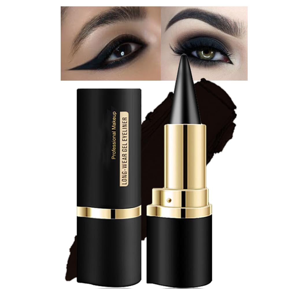BANGFENG Ultra-Pigmented Black Eyeliner – delineador de ojos for Bold, Goth-Inspired Looks, Waterproof & Smudge-Proof Formula, Long-Lasting & Intense Color for Dramatic and Smoky Eyes Makeup 1 Count (Pack of 1) Black