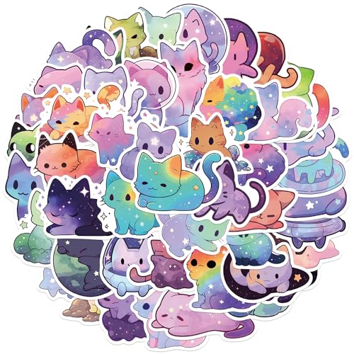 50 PCS Cute Cat Vinyl Decals