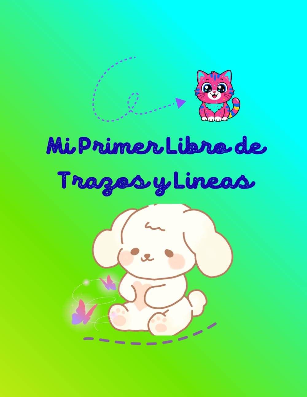 Mi Primer Libro de Trazos y Lineas: Cuaderno de Grafomotricidad para Bebes y Niños de 2 años-Actividades de Control de Lapiz y Motricidad Fina con Animales Tiernos.