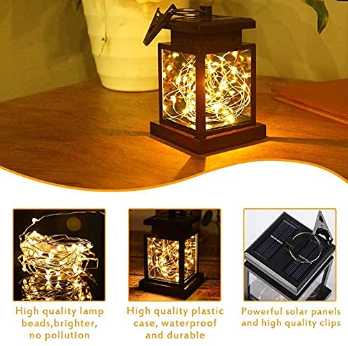 Waterdichte hangende zonnelantaarn met clip-on sterlicht en lichtsensor Buitenzonnelantaarn voor tuintuin Gazondekpad… - Image 6