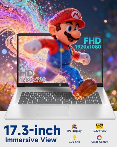 Image of HP 17 inch FHD Student Business Laptop, AMD Ryzen 5 7430U, 20GB RAM 512GB SSD, Windows 11 Pro, 17.3 inch FHD IPS, Copilot AI, Numeric Keyboard, Type-c, w /Accessories