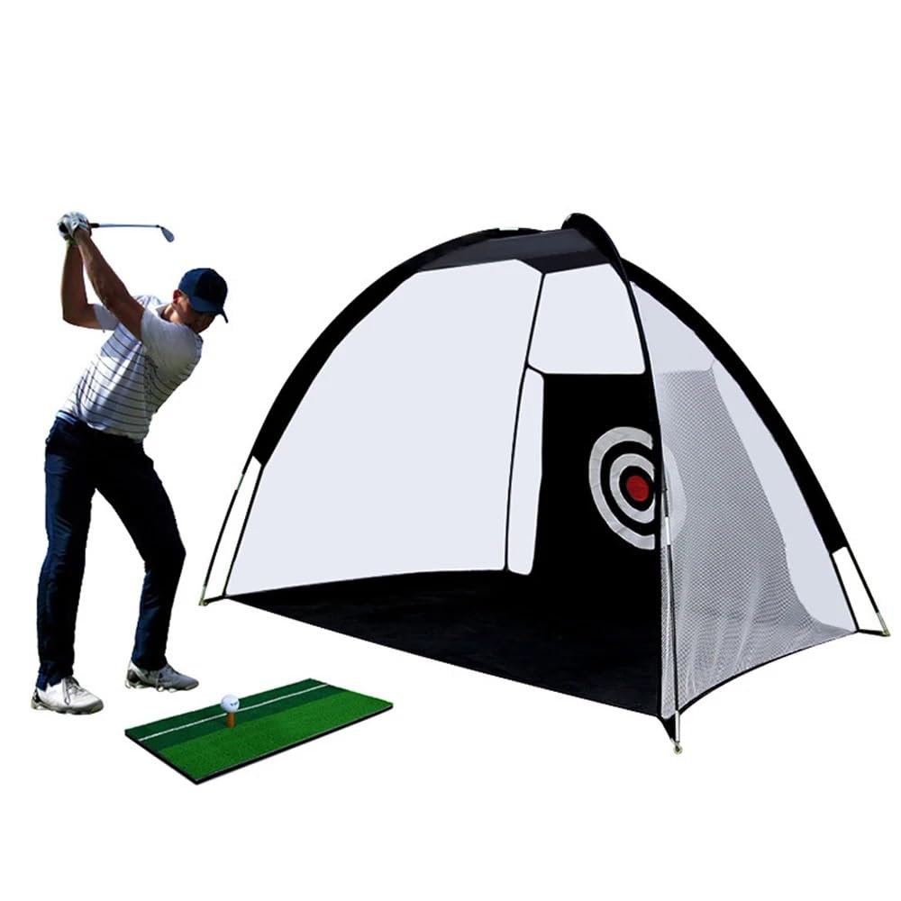 Red de Práctica de Golf Red de práctica de Golf Plegable, Jaula para Golpear Golf, Carpa de prácticas para pastizales de jardín, 2M Red de Golf(Black)