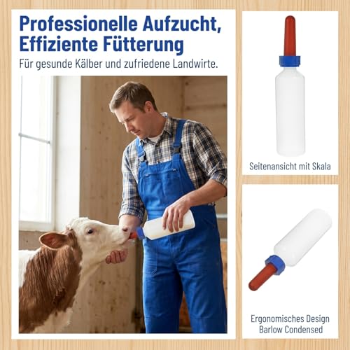 Yardwe KäLbermilchflasche 500Ml Mit Silikon-Nippel FüR KäLber Schafe Und Jungtiere Aufzuchtflasche Mit GroßEr KapazitäT Sicheres FüTtern FüR Nutztiere