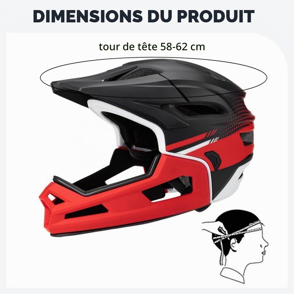 Casque Intégral pour VTT, Casque de Vélo, Confortable pour Hommes et Femmes, Casques de Vélo pour Skateboard, Snowboarders, Adultes