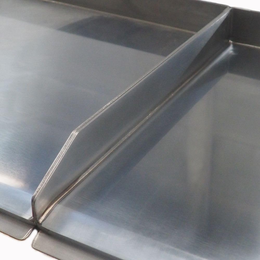 MBH - Plancha à gaz industrielle 600 x 400 + 400 x 400 mm en chrome dur pour hôtellerie. Fry Top deux zones pour cuisine professionnelle pour bar et restaurant.