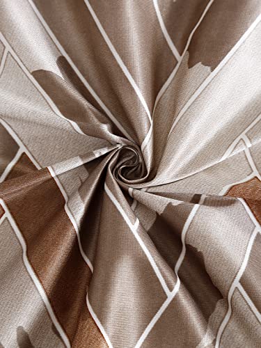 Image of Home Sizzler 1 Piece Geometrical Panel Eyelet Polyester Long Door Curtain - 9 Feet, Brown
