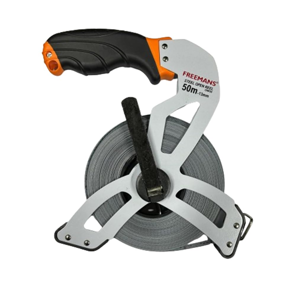 FREEMANS OW50 Steel Open Reel 50m:13mm Measuring Tape-50m/165ft With Soft Grip Bi-Material Handle | Durable Zinc Winding Arm | Y-Type Case | Dura Coat Tape Blade and Heavy Duty Aluminium Case (B09NVRC8QB) Amazon Price History, Amazon Price Tracker