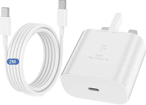 Samsung Charger Fast Charge, 2M USB C Phone Cable and Plug for Samsung Galaxy S26 S25 S24 S23 S22 S21 S20 A33 A34 A35 A36 A53 A54 A55 A56 A17 A16 A15 A25 A26 A06,USBC Charging Lead with Type C Plug