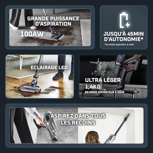 Aspirateur balai ROWENTA X Pert6.60 Sans fil 45min autonomie - vue 4