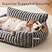 MEWOOFUN Hundesofabett - Katzenbetten für Hauskatzen Weich und Flauschig, Katzensofabett Kleines Hundebett für Hunde und Katzen, Beruhigendes Hundebett (Grau, 91x72x30cm)