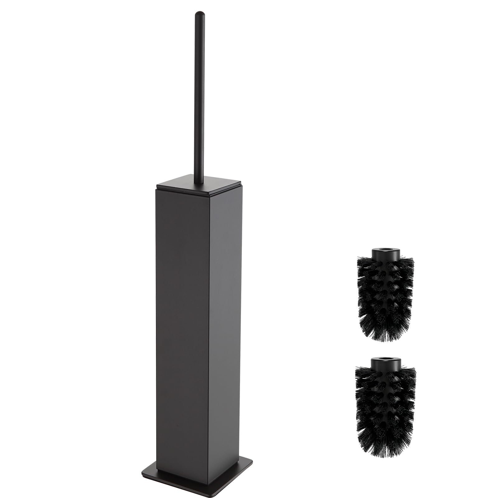 Toilet Brush and Holder Floor Standing by BVL – Square, Aluminum, Gun Gray-standing