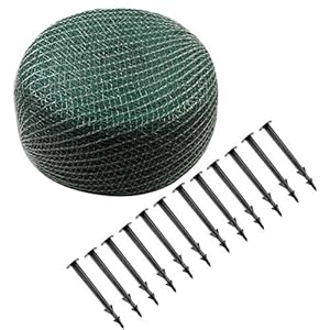 Meister Bladbeschermingsnet 5 x 4 m – groen – 20 x 20 mm maaswijdte – inclusief grondankers – robuust weefsel – weer- en UV-bestendig/netafdekking voor tuinvijver & zwembad/vijvernet / 9961550