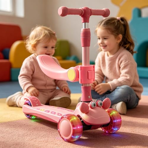 Asiento de scooter para niños con cojín acolchado regulable y resistente a impactos urbanos 3