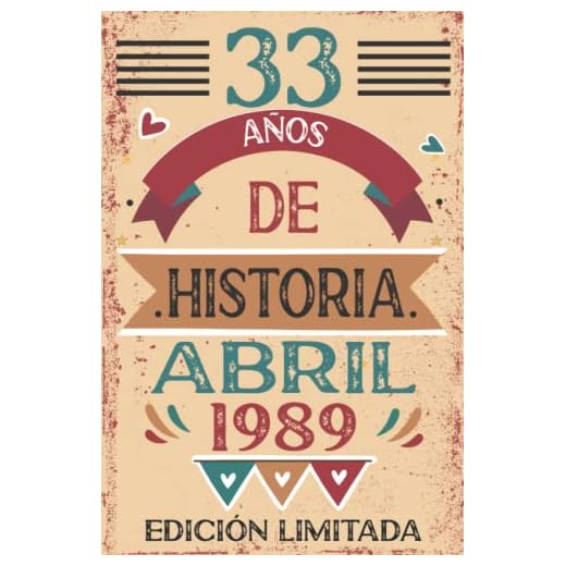 33 Años De Historia Abril 1989: 33 años. Libro de visitas, cuaderno, 110 páginas de felicitaciones, idea de regalo, regalo Para la esposa, novia, mujer, La madre