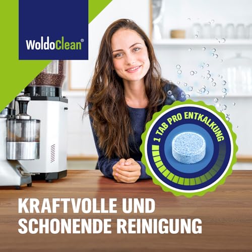 WoldoClean Entkalkungstabletten für Kaffeevollautomaten - 15 Tabs kompatibel mit allen gängigen Herstellern, Entkalker für Kaffeemaschinen