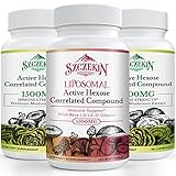 SZCZEKIN Active Hexose Correlated Compound 1500 mg Supplement 180 Capsules Bundle with 1500mg Liposomal Active Hexose Correlated Supplement 120 SoftGels