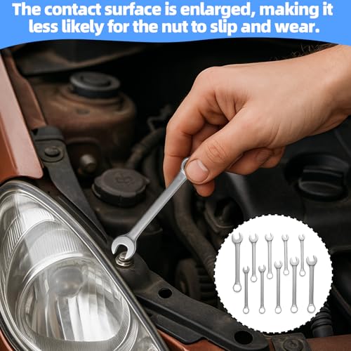 Dongnesi 10PCS Combination Spanner Set, Small Spanners Set, Mini Wrench Sets, Metric Small Ratchet Spanner Sets, Metric 4mm-11mm Open End and Box End Wrenches Carbon Steel Spanners 6 Dongnesi 10PCS Combination Spanner Set, Small Spanners Set, Mini Wrench Sets, Metric Small Ratchet Spanner Sets, Metric 4mm-11mm Open End and Box End Wrenches Carbon Steel Spanners - Image 6